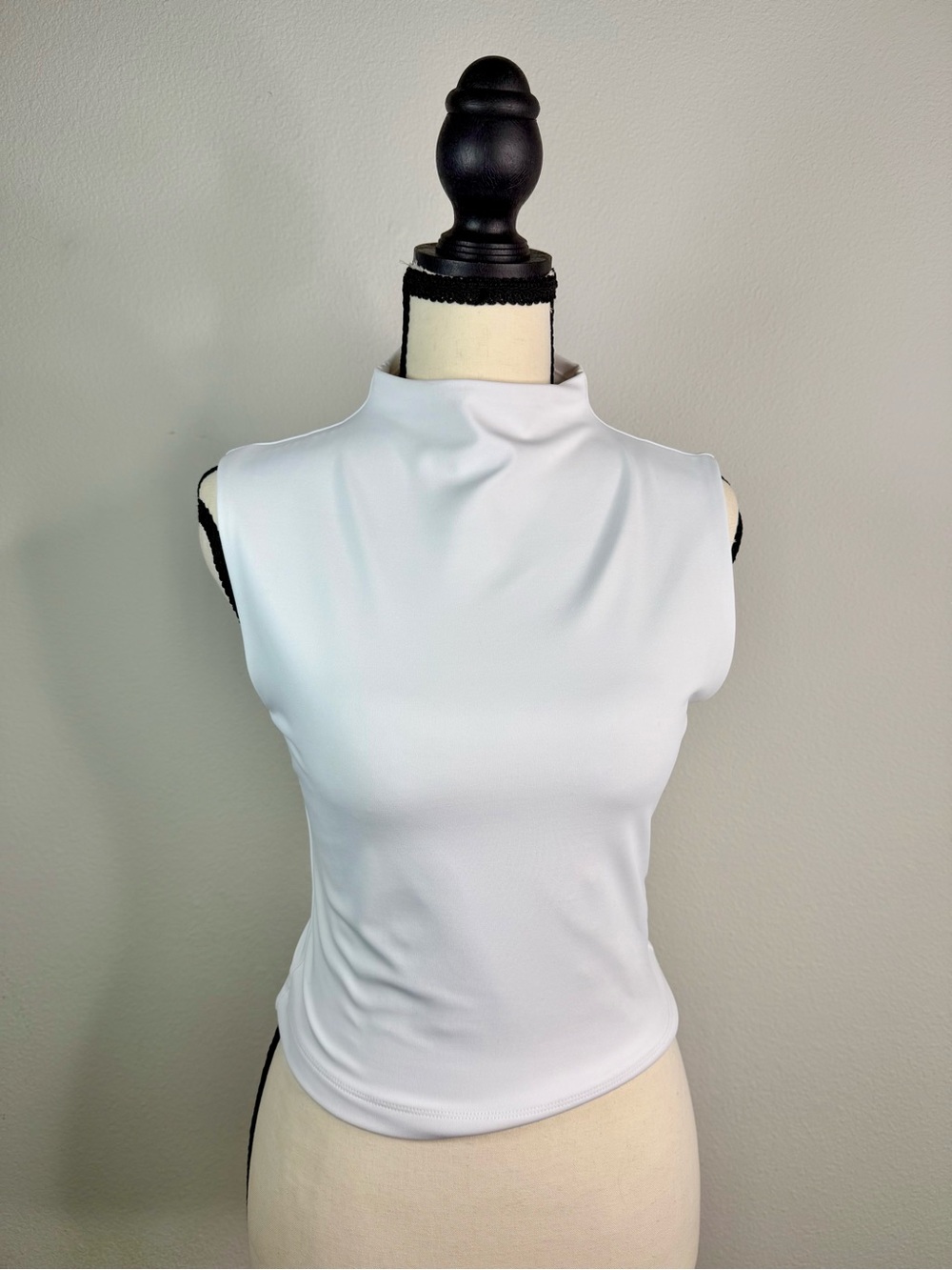 Express White Sleeveless Mock Neck Top